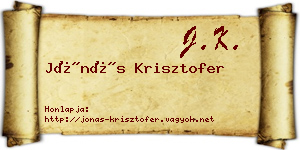 Jónás Krisztofer névjegykártya